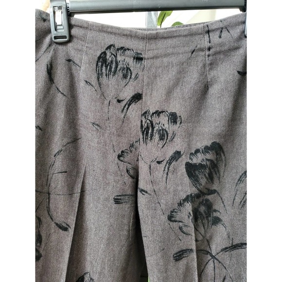 Eric Womens Gray Floral Cotton Mid Rise Side Zip Straight Leg Dress Pants Size 4 - Picture 2 of 10